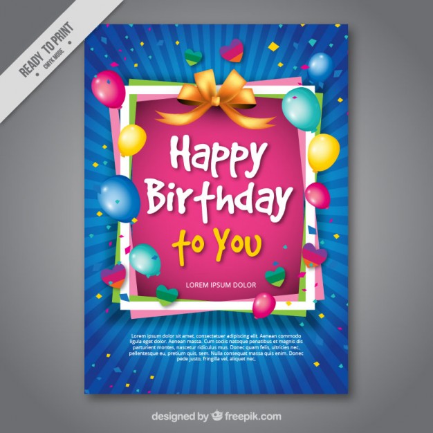 626x626 Colorful Birthday Card Vector Free Download