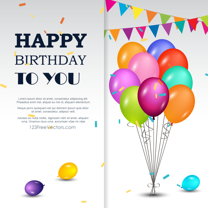 800x800 Happy Birthday Greetings Card Download Free Vector Art Free