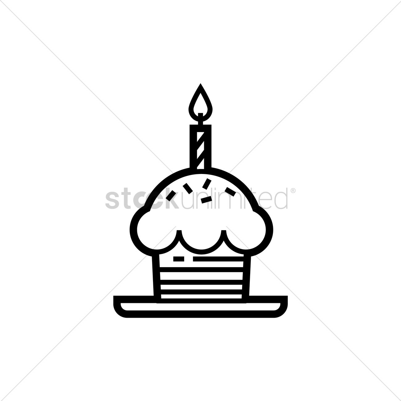 1300x1300 Birthday Cupcake Vector Image
