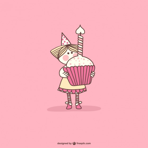 626x626 Birthday Cupcake Cartoon Vector Free Download