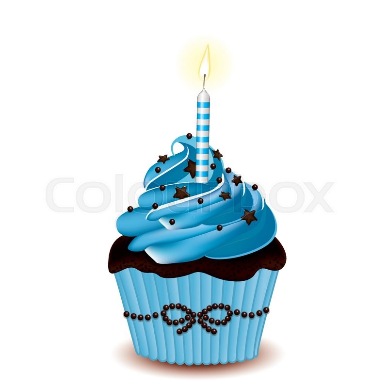 800x800 Blue Birthday Cupcake Stock Vector Colourbox