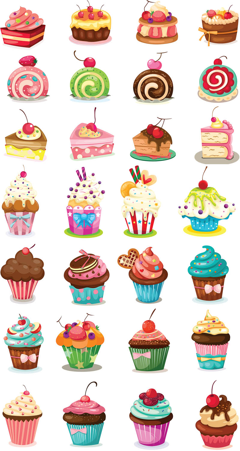 800x1500 Cartoon Cupcakes Vector Vector Graphics Blog