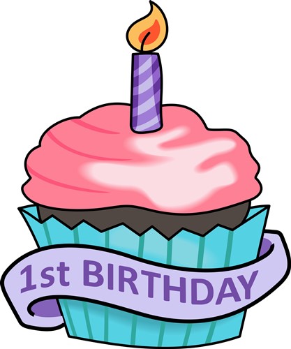 417x500 First Birthday Cupcake Vector And Art