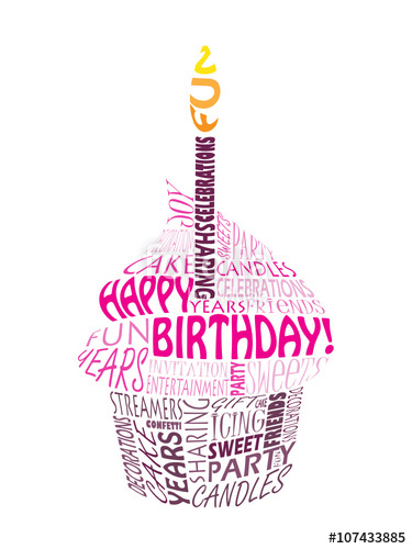 375x500 Happy Birthday Cupcake With One Candle Stock Image And Royalty