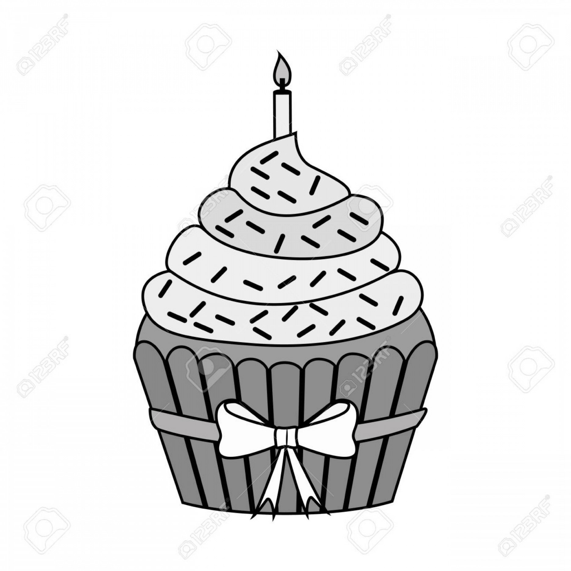 1872x1872 Photostock Vector Silhouette Of Birthday Cupcake Dessert Icon