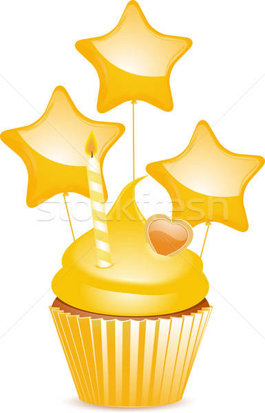 385x600 Yellow Birthday Cupcake Vector Illustration Elaine Barker