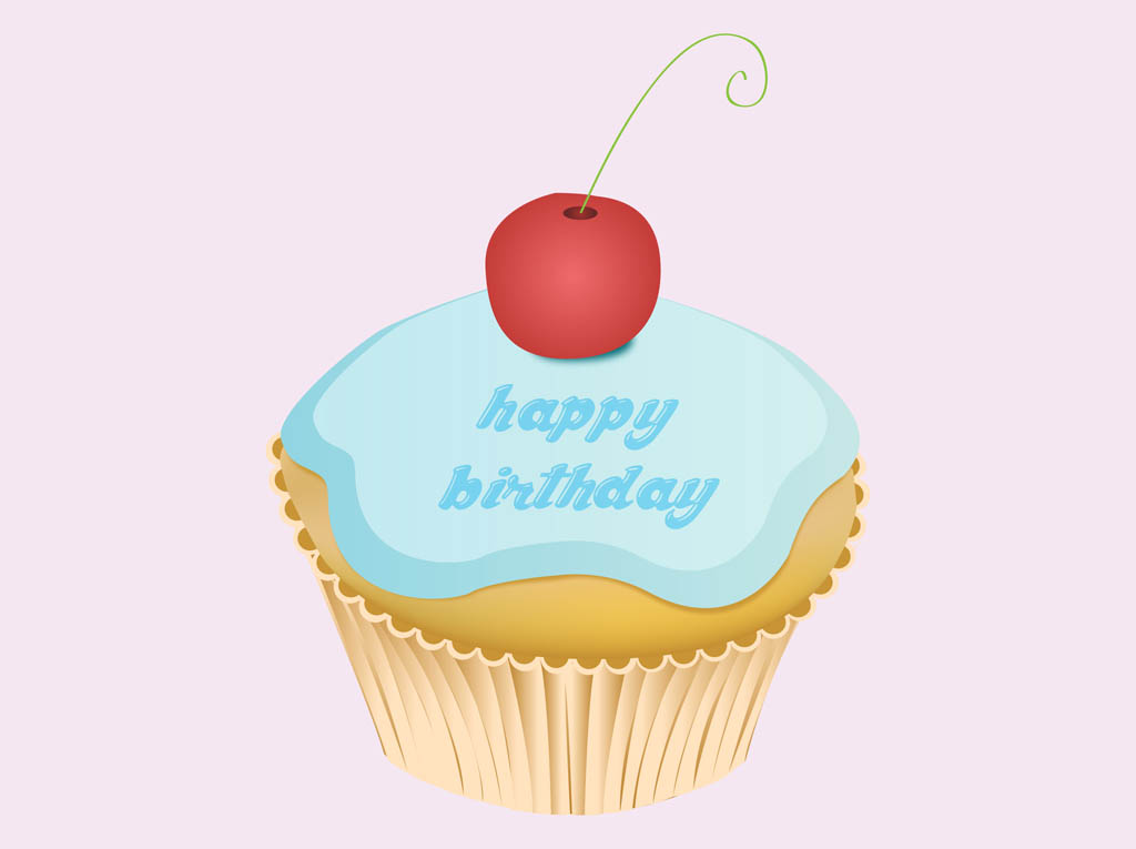 1024x765 Birthday Cupcake Vector Art Graphics