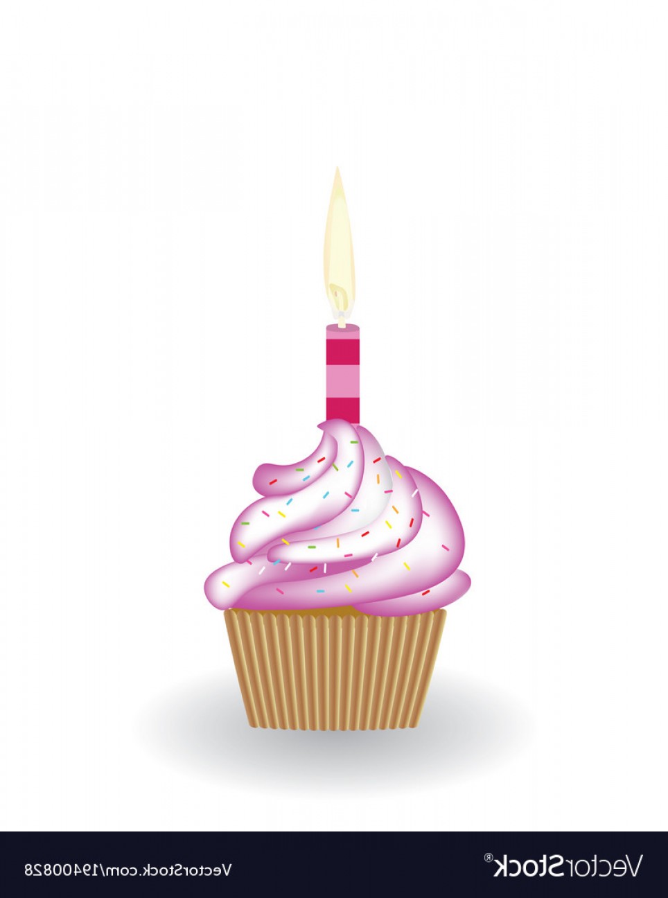 964x1296 Birthday Cupcake With Candle Vector Soidergi