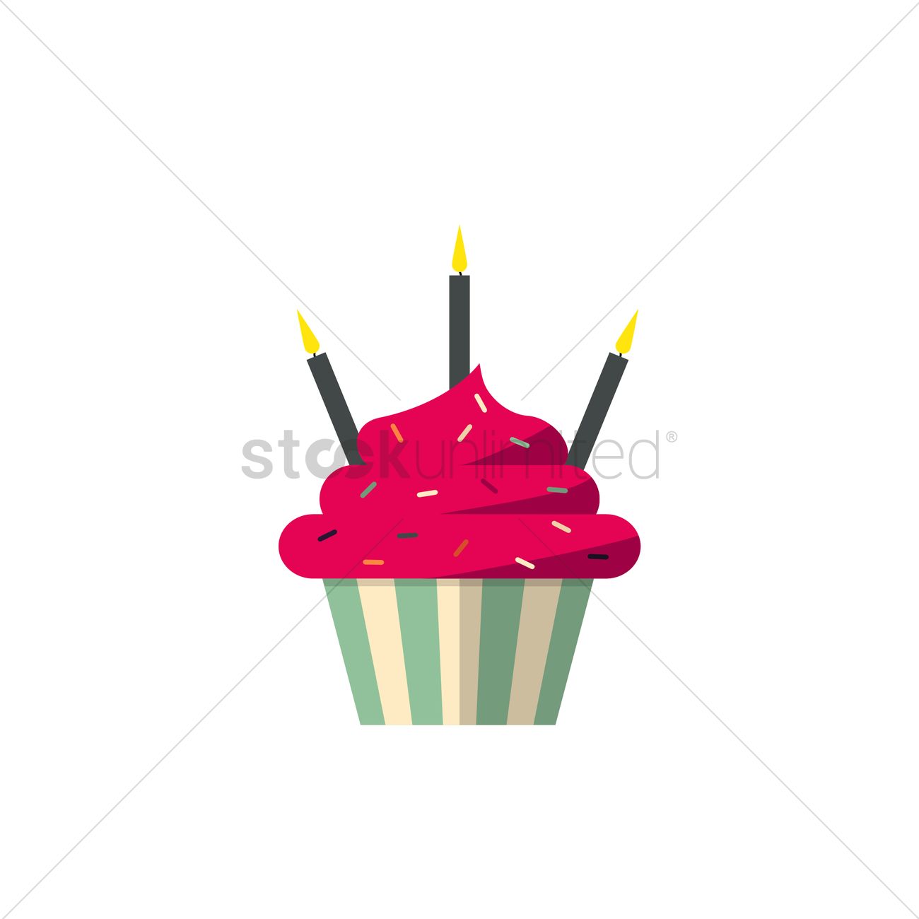 1300x1300 Birthday Cupcake Vector Image