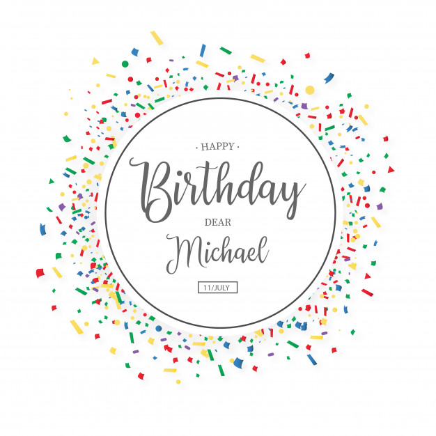 626x626 Birthday Frame With Confetti Vector Free Download