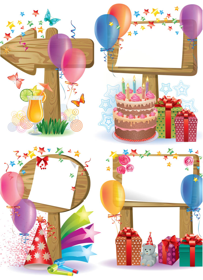 800x1100 Happy Birthday Decorated Frames Vector Free Download