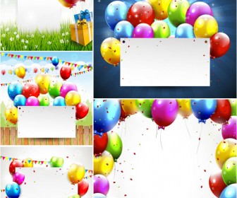 336x280 Happy Birthday Frames With Balloons Vector Vector Graphic