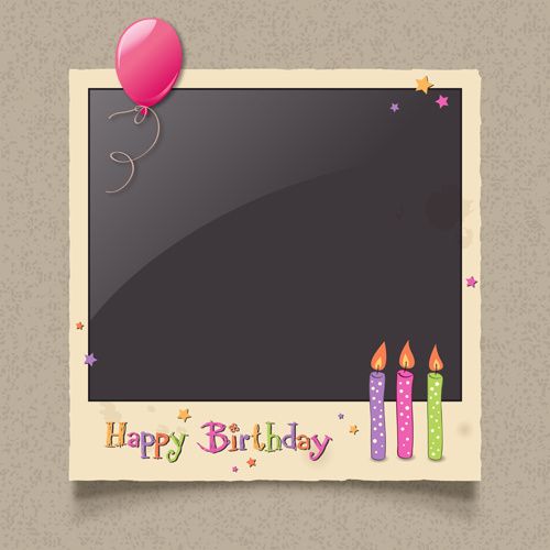 500x500 Happy Birthday Photo Frame Background Vector Free Vector In Adobe