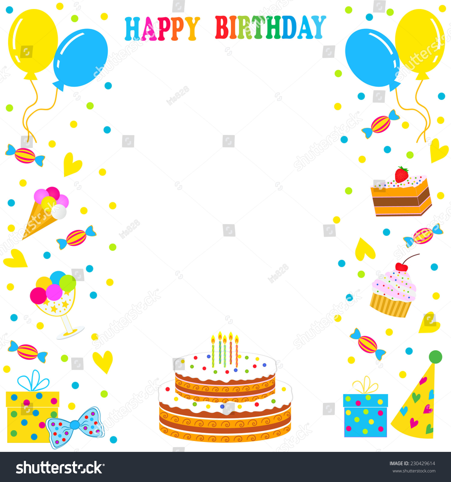 1500x1600 Birthday Frame Group With Items