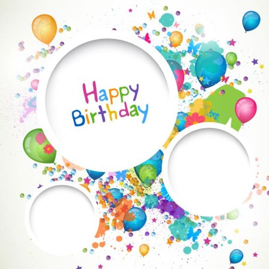 539x539 Round Frame With Happy Birthday Background Vector Free Download