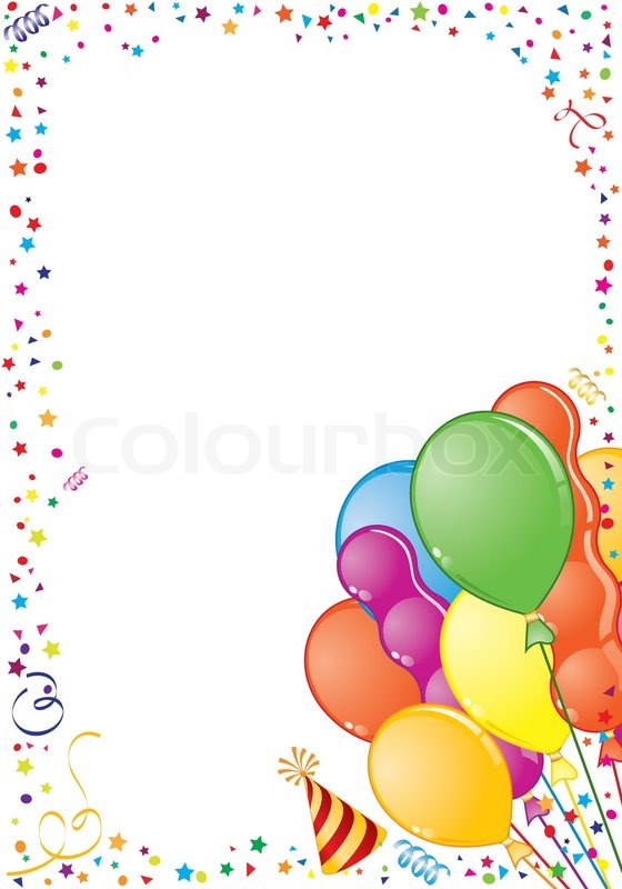 560x800 Birthday Frame With Balloon, Streamer Stock Vector Colourbox