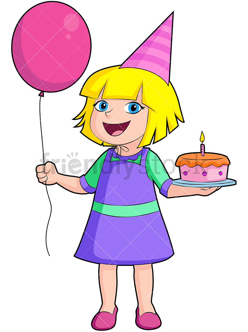 800x1067 Happy Birthday Girl Cartoon Vector Clipart