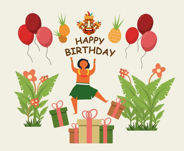 595x490 Polynesian Birthday Girl Vector