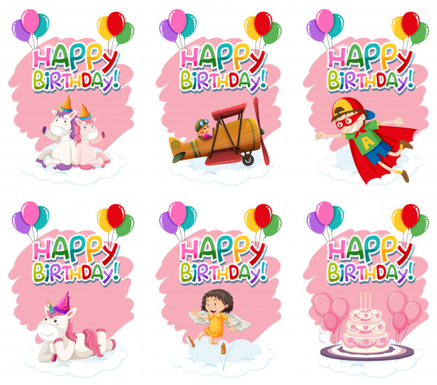 Set Of Cute Birthday Icon Vector Free Download 626x552 Set Of Cute Birthday Icon Vector Free Download