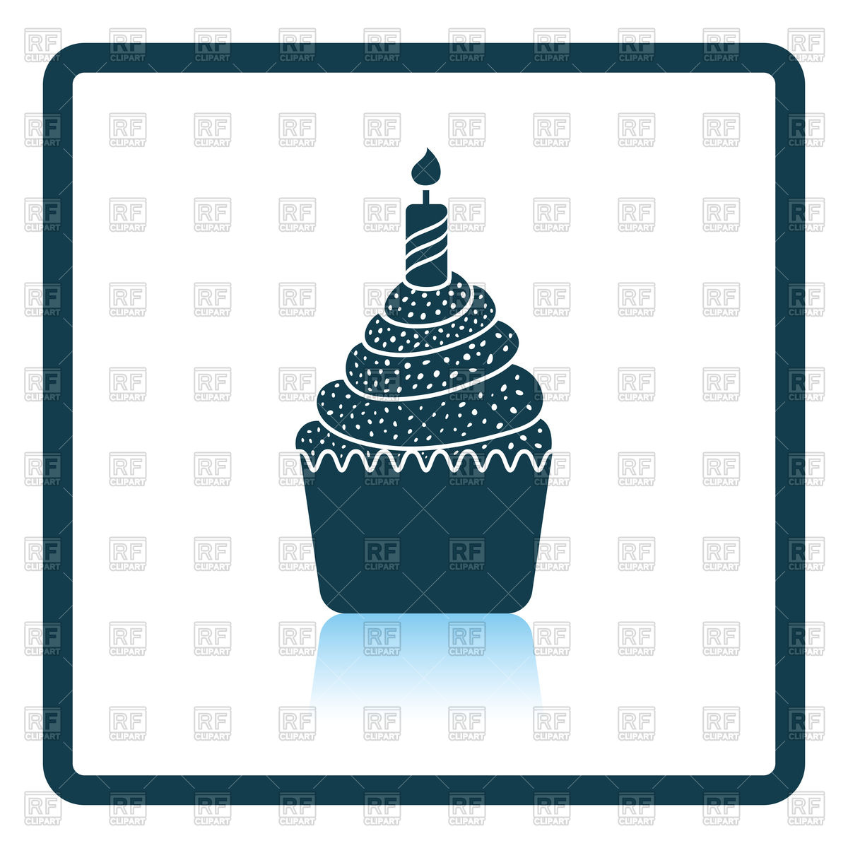1200x1200 Shadow Reflection Design Of First Birthday Cake Icon Vector Image