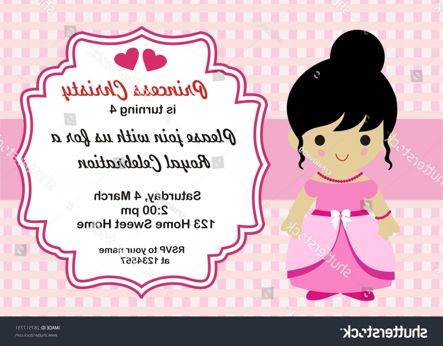 1800x1405 Little Princess Birthday Invitation Vector Soidergi