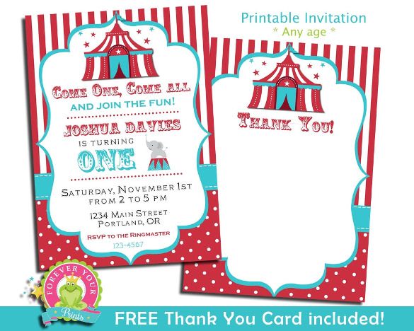 585x468 Carnival Birthday Invitations Free Vector
