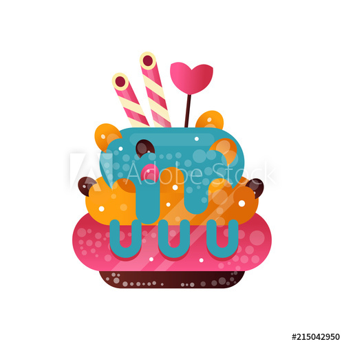 500x500 Delicious Creamy Cupcake, Sweet Pastry Decorated With Candies