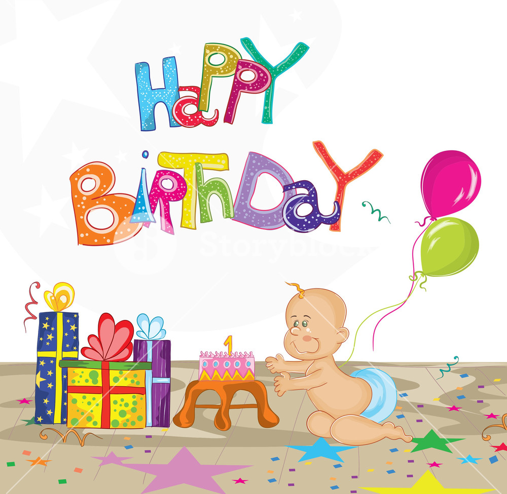 1000x976 Kids Birthday Party Vector Illustration Royalty Free Stock Image