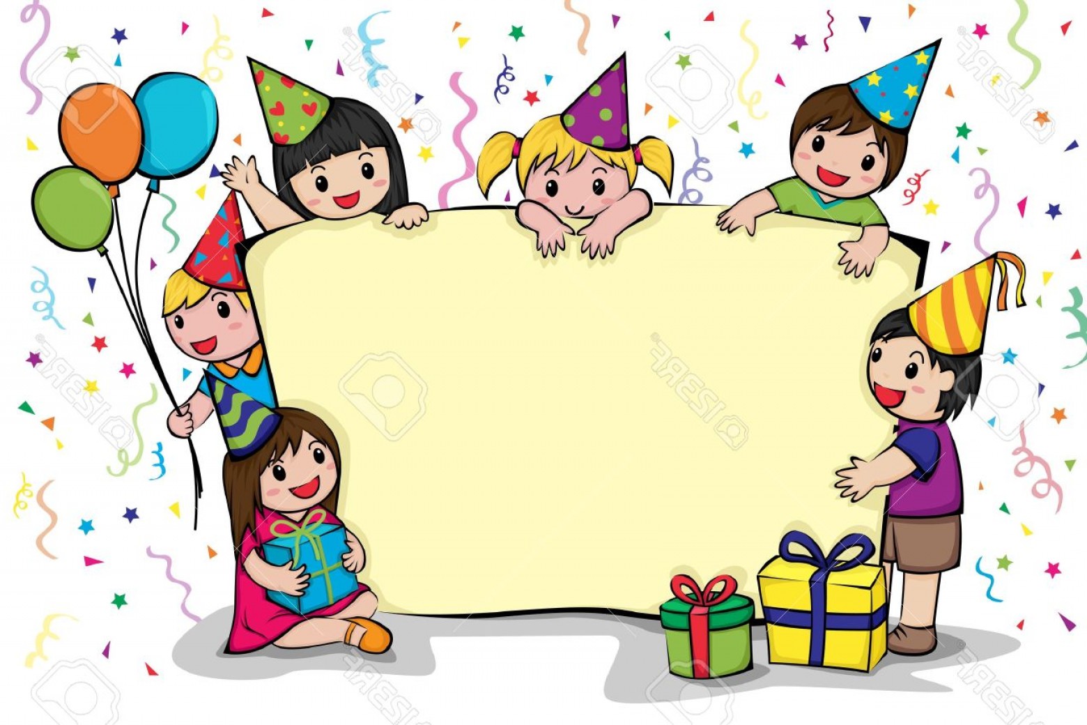 1560x1040 Photoa Vector Illustration Of A Birthday Party Invitation Card