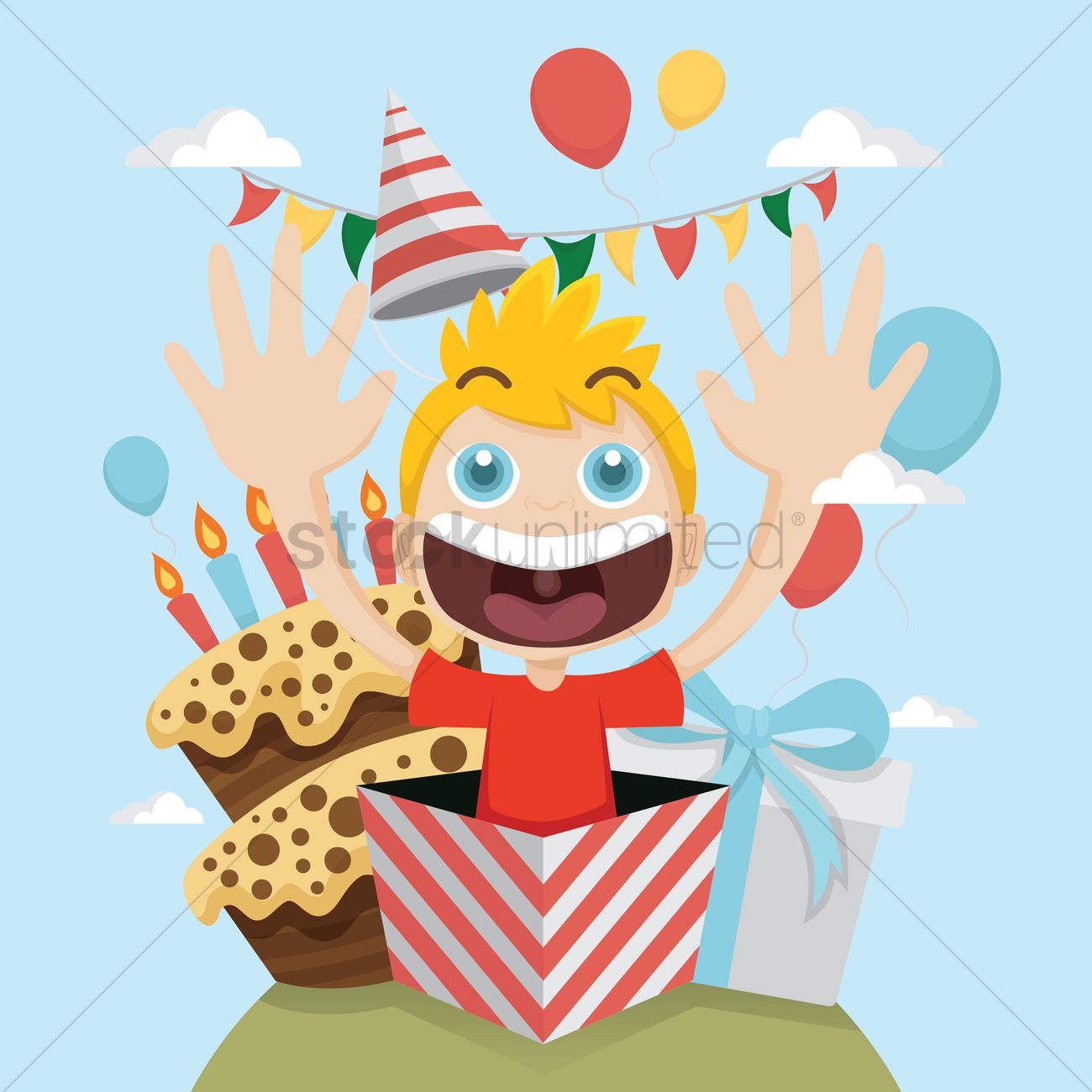 1300x1300 A Birthday Party Vector Image