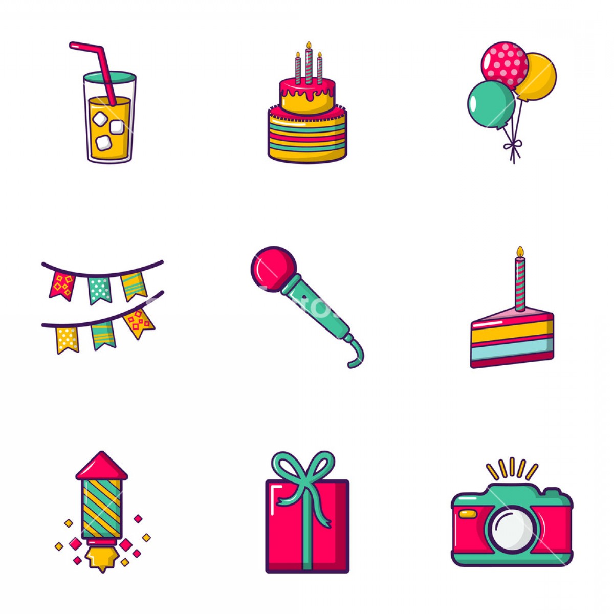 Birthday Party Vector at Vectorified.com | Collection of Birthday Party ...