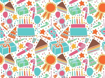 Colorful Vector Seamless Pattern Birthday Cake And Components 400x300 Colorful Vector Seamless Pattern Birthday Cake And Components