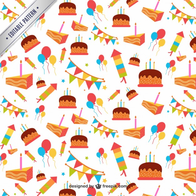 Colorful Birthday Pattern Vector Free Download 626x626 Colorful Birthday Pattern Vector Free Download
