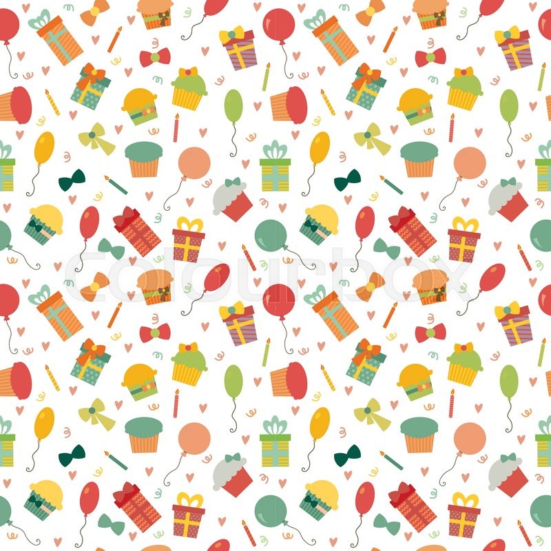 Cute Happy Birthday Seamless Pattern Stock Vector Colourbox 800x800 Cute Happy Birthday Seamless Pattern Stock Vector Colourbox