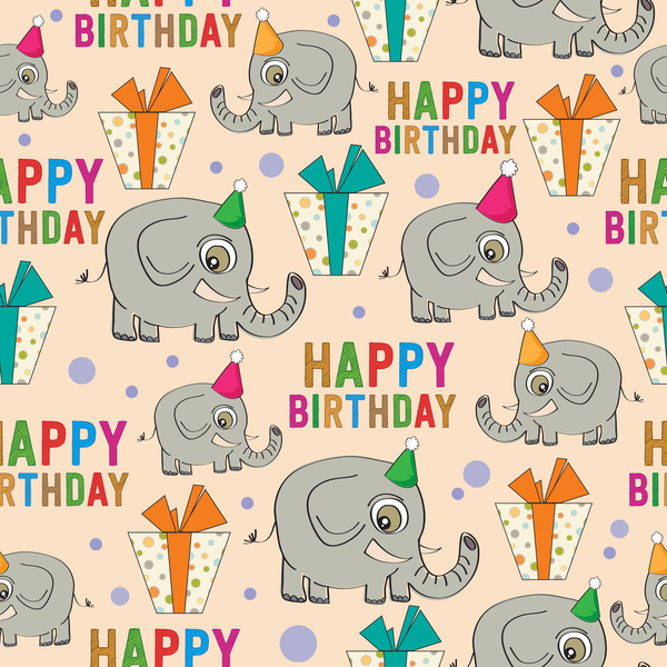 Elephant With Happy Birthday Seamless Pattern Vector Free Download 600x600 Elephant With Happy Birthday Seamless Pattern Vector Free Download