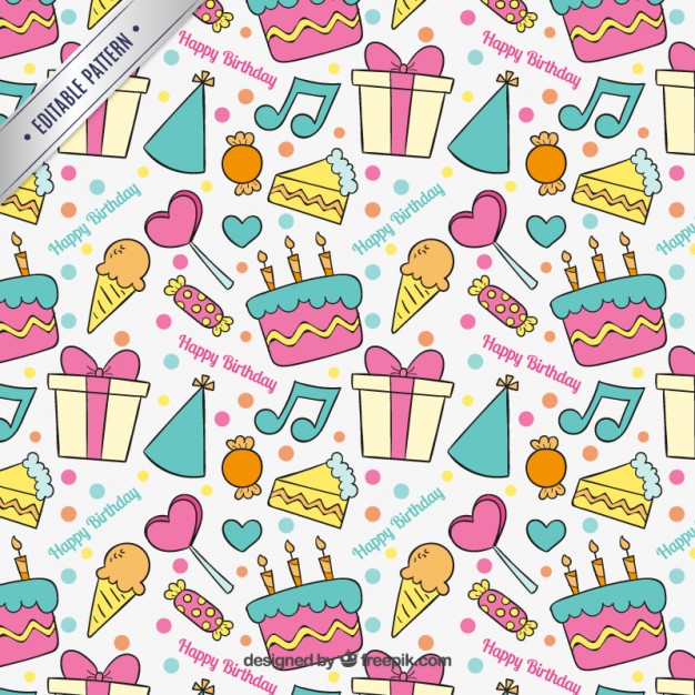 Hand Drawn Colorful Birthday Pattern Vector Premium Download 626x626 Hand Drawn Colorful Birthday Pattern Vector Premium Download