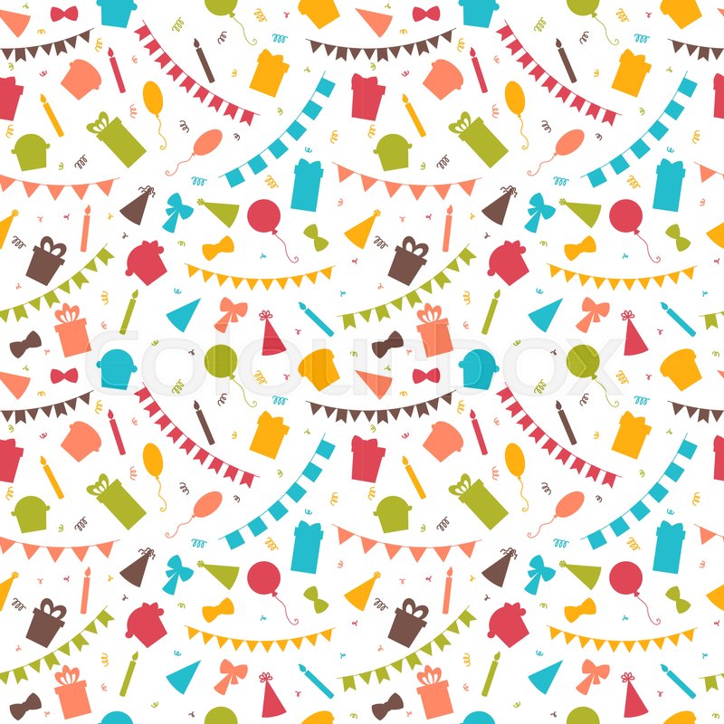 Happy Birthday Seamless Pattern With Stock Vector Colourbox 800x800 Happy Birthday Seamless Pattern With Stock Vector Colourbox