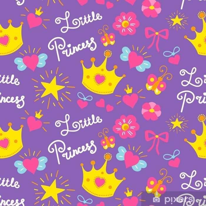 Little Princess Pattern Vector Cute Girl Background For Template 700x700 Little Princess Pattern Vector Cute Girl Background For Template