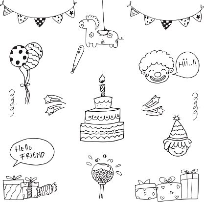 417x414 Element Birthday Vector Art Doodle Stock Vectors