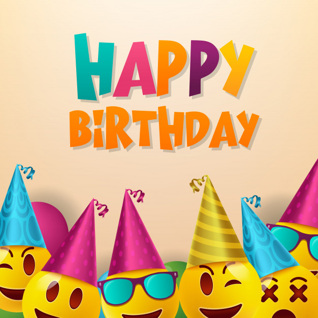 626x626 Happy Birthday Vector Design With Smileys Premium Vector