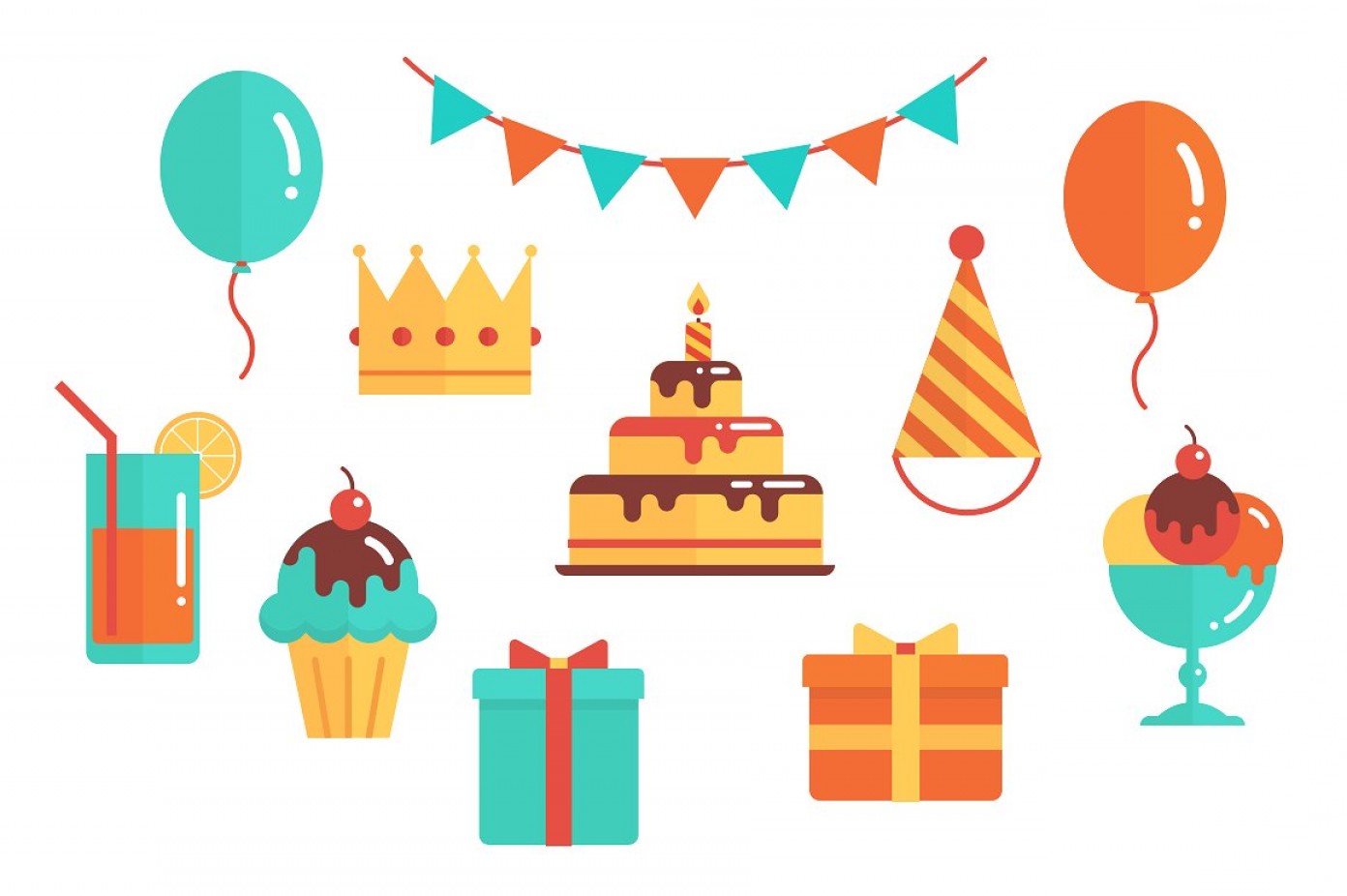 1392x926 Birthday Vector Flat Clip Art Soidergi