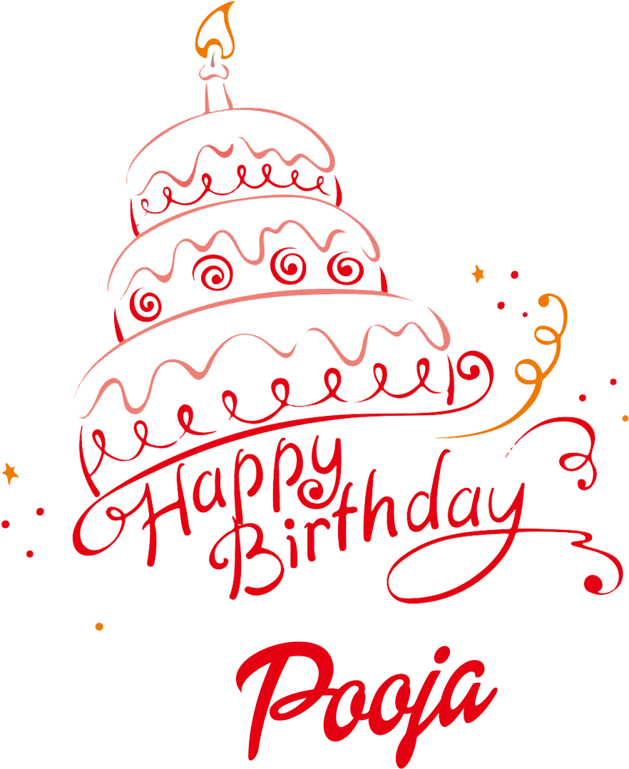 882x1078 Hd Pooja Happy Birthday Vector Cake Name Png