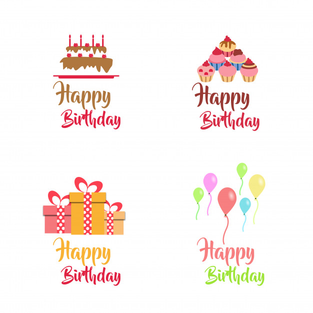 626x626 Birthday Vector Logo Design Collection Vector Free Download