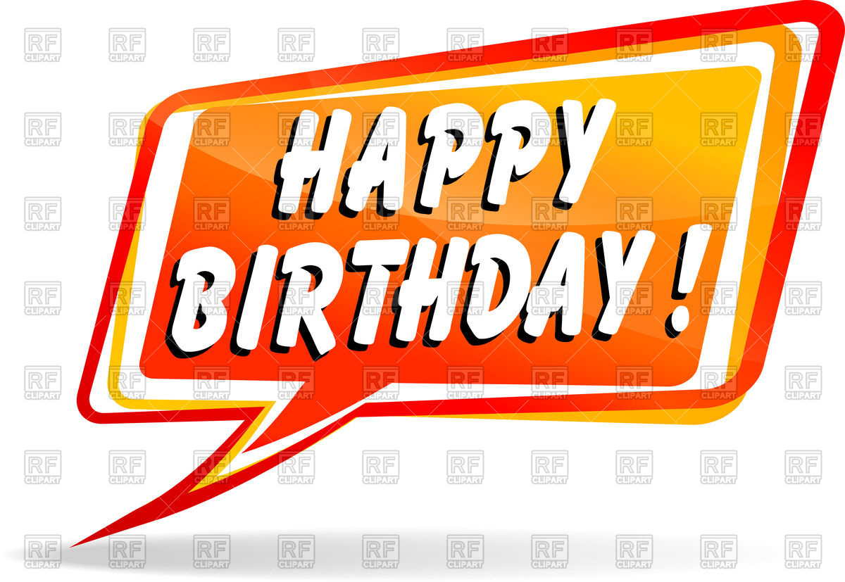 1200x827 Cartoon Speech Bubble With Greetings Happy Birthday Vector Image