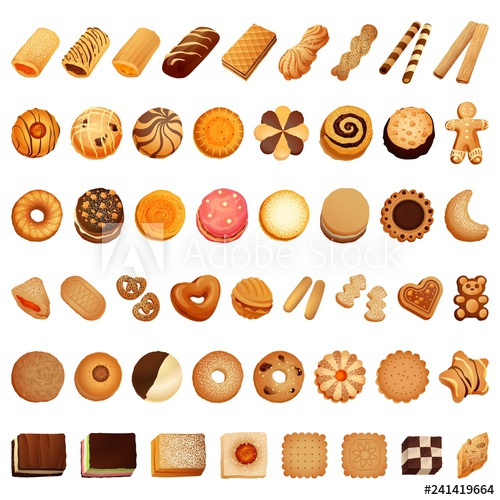 500x500 Biscuit Icon Set Cartoon Set Of Biscuit Vector Icons For Web
