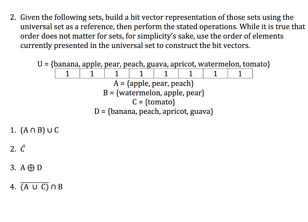 1024x740 Solved Given The Following Sets, Build A Bit Vector Re