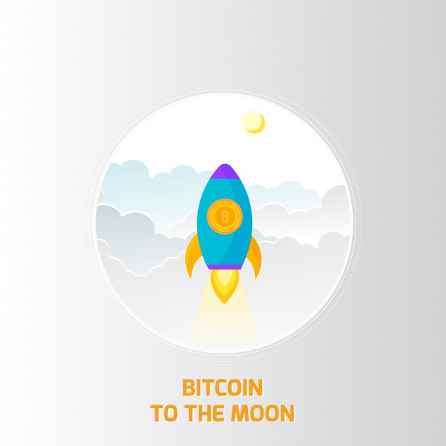 Illustration Of Rocket Flying Over Clouds With Bitcon Vector 626x626 Illustration Of Rocket Flying Over Clouds With Bitcon Vector