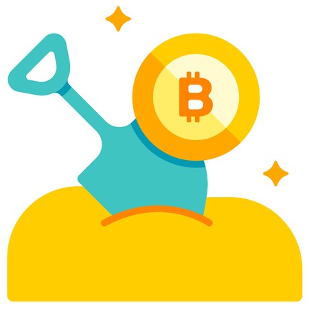 Shovel And Bitcon Vector Illustration In Flat Color Design 450x450 Shovel And Bitcon Vector Illustration In Flat Color Design