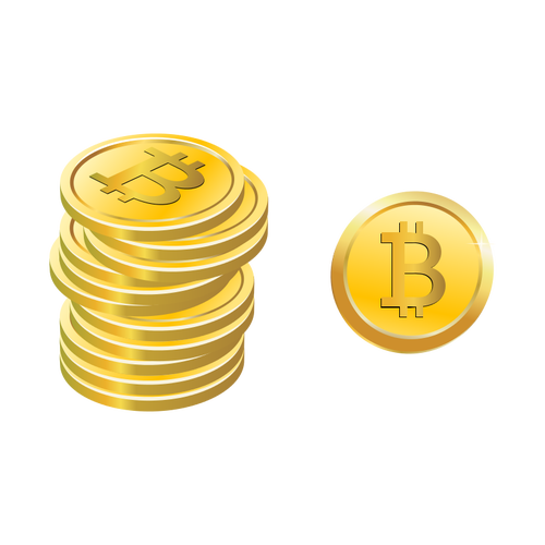 500x500 Bitcoins Vector Image