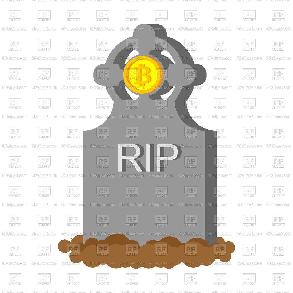 1200x1200 Death Of Bitcoin, Fall Of Cryptocurrency, Gravestone On Tomb